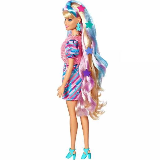 Barbie - Boneca Totally Hair - Vestido e acessórios estrelas