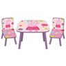 Porquinha Peppa - Set Mesa + 2 Cadeiras Rosa e Lilás