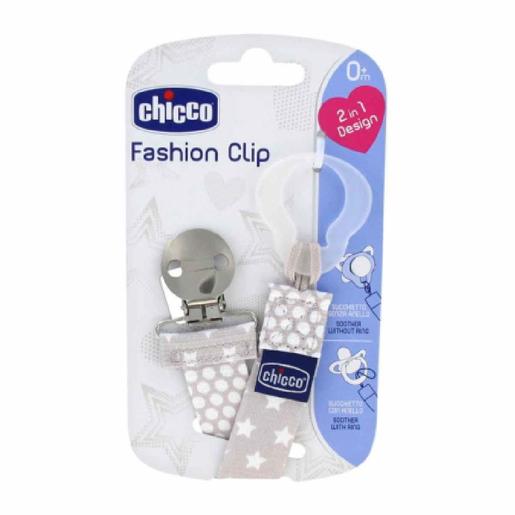 Chicco - Clip Chupete Gris