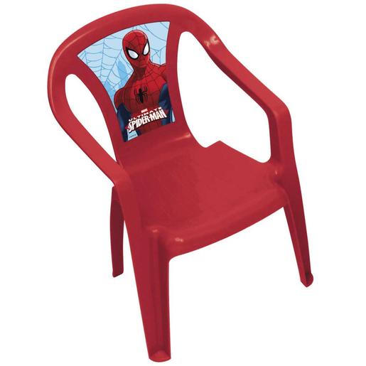 Cadeira infantil de plástico Monoblock design Homem-Aranha ㅤ