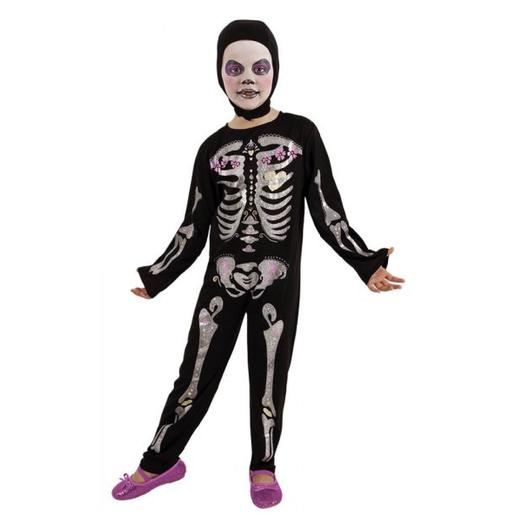 Fato infantil - Esqueleto purpurina 5-7 anos