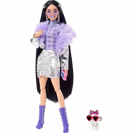 Barbie - Boneca Extra - Casaco com pelo e botas roxas