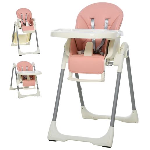 Homcom - Cadeira alta evolutiva rosa