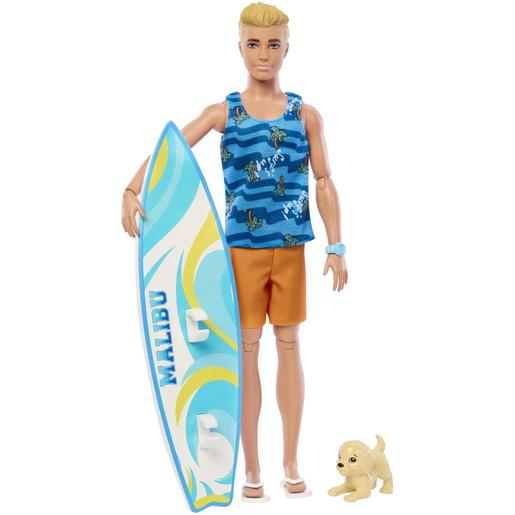 Barbie - Boneco Ken com prancha de surf ㅤ
