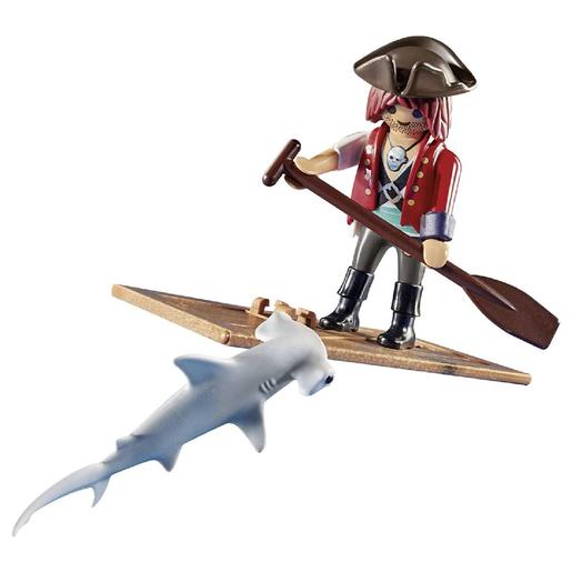 Playmobil - Pirata com balsa e tubarão-martelo - 70598