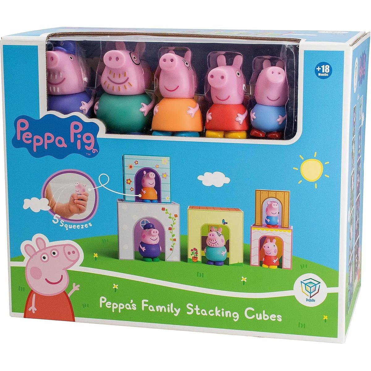 Porquinha Peppa - Cubos empilháveis com figuras brinquedos em 1 ㅤ, Porquinha Peppa