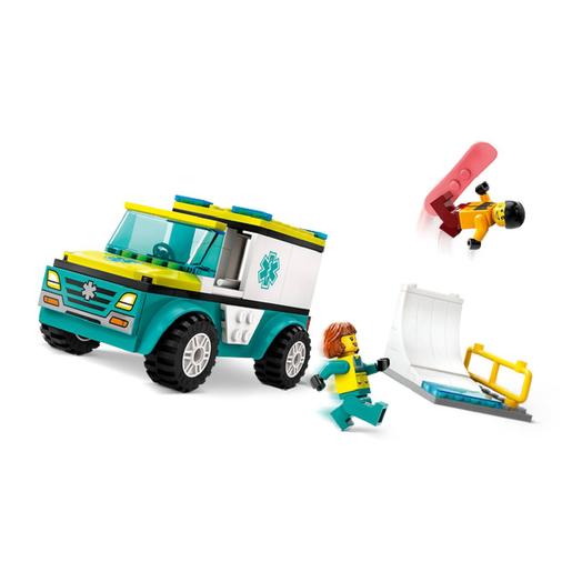LEGO City - Ambulância de emergência e rapaz com snowboard - 60403
