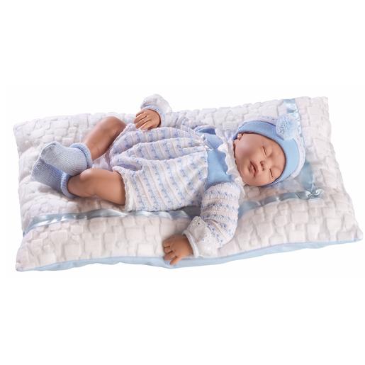 Boneca Bebé Cris 38 cm Adormecida com Almofada Branca