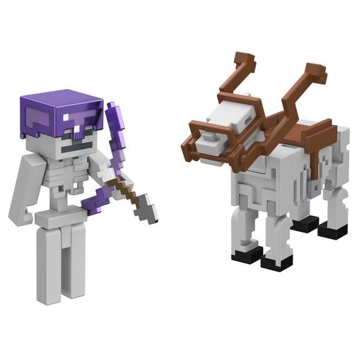 Minecraft - Figura de ação Minecraft de esqueleto e cavalo HMD60 ㅤ