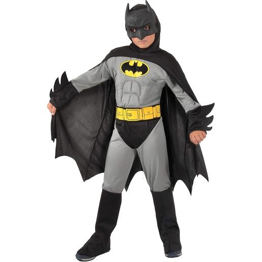 DC Cómics - Batman - Disfarce Batman musculado cinzento infantil XS ㅤ