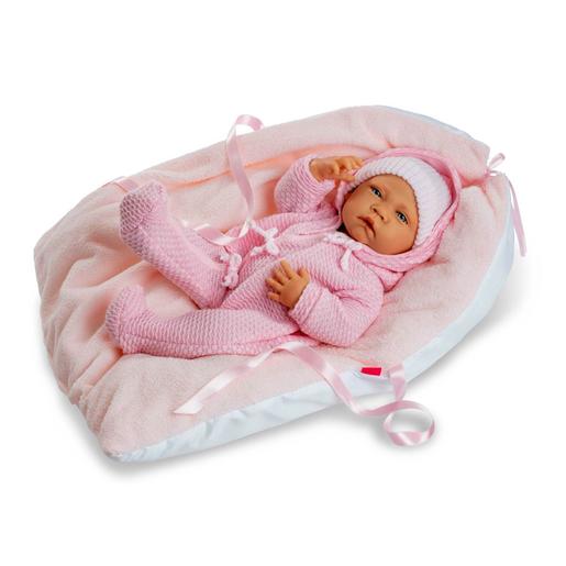 New Born Bebé 45 cm Xaile-manta Macacão rosa