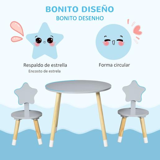 Homcom - Conjunto de mesa e duas cadeiras estrela