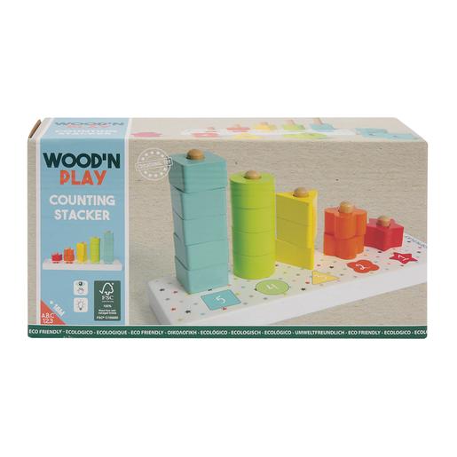 WoodnPlay - Torres de peças de madeira empilháveis de contagem