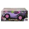 Mattel - Monster High - Coche convertible morado con accesorios para mascotas y detalles de telaraña ㅤ