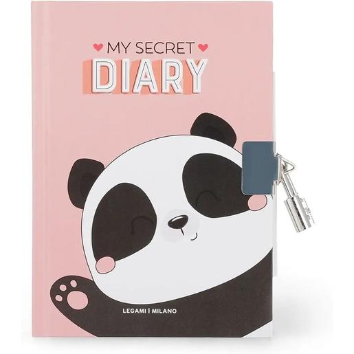 Panda - Diário secreto com cadeado e marcador de página, 328 páginas