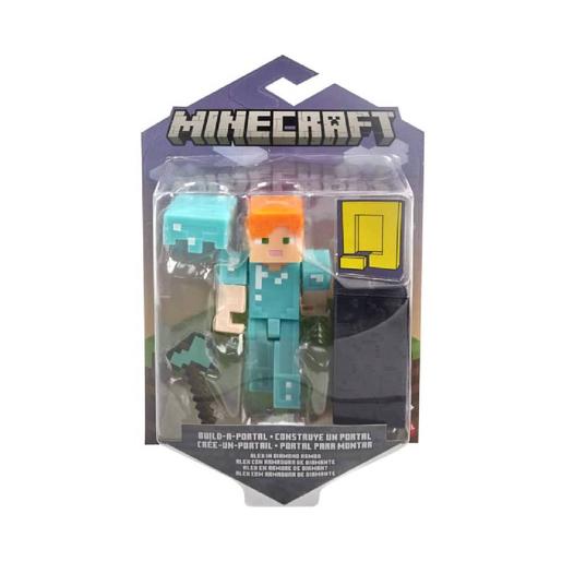 Minecraft - Figura Alex com armadura de diamante