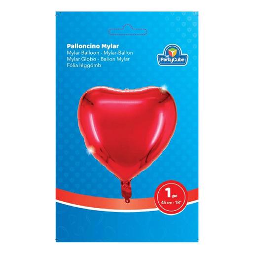 Balão de coração de alumínio vermelho