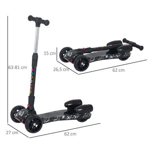 Homcom - Trotinete scooter com efeitos de luz e som