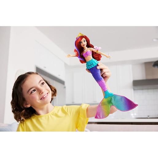 Mattel - Muñeca Ariel sirena nadadora con cola y pelo que cambia de color ㅤ