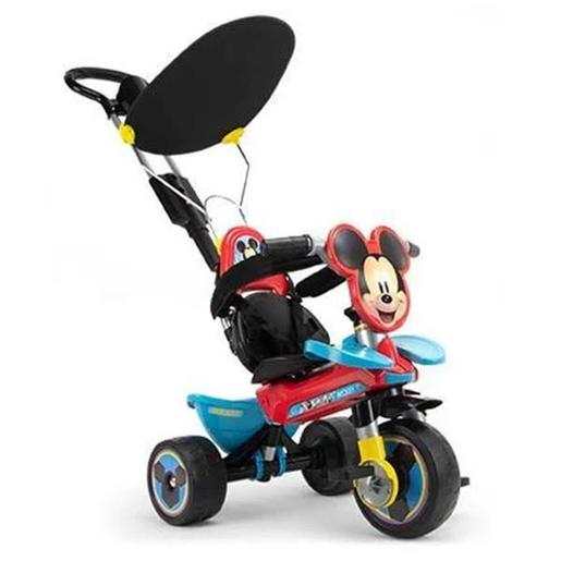 Injusa - Mickey Mouse - Triciclo Evolutivo Sport com Chapéu-de-sol e Cinto de Segurança ㅤ