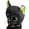 Peluche especial de Halloween, gato Oleander negro con ojos y orejas verdes brillantes, 15 cm ㅤ