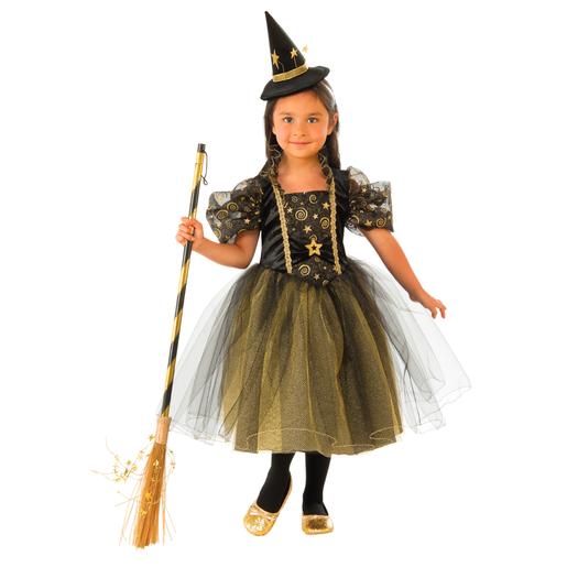 Disfarce Infantil - Bruxa Dourada com Chapéu 3-4 anos
