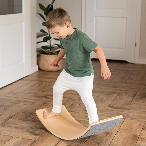 MeowBaby - Plataforma de Equilíbrio com feltro para crianças 80 x 30 cm bege