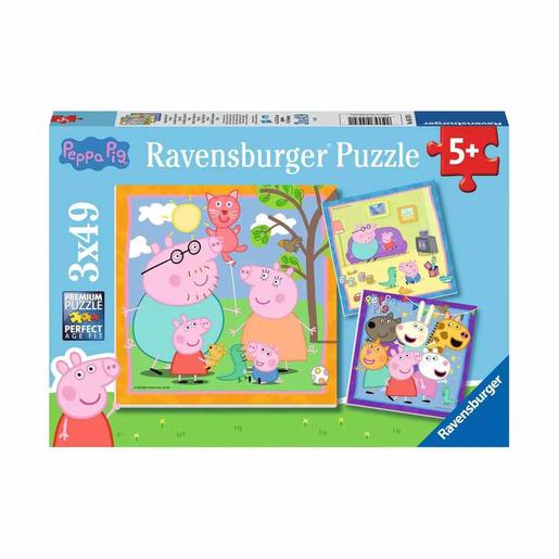 Ravensburger - Peppa Pig - Pack 3 puzzles 49 piezas