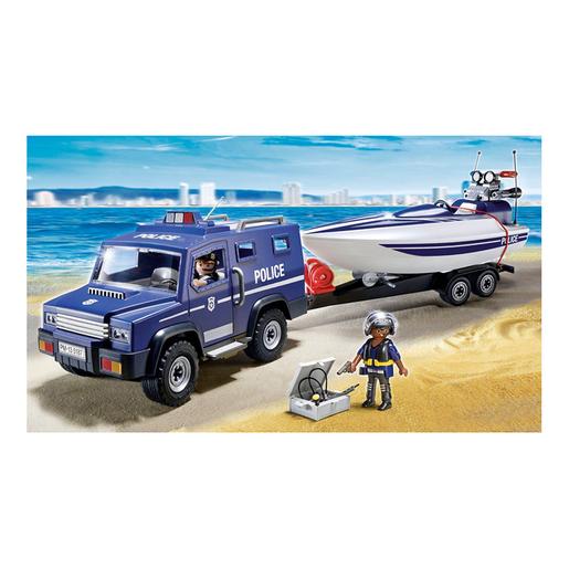 Playmobil - Carro de Polícia com Lancha - 5187