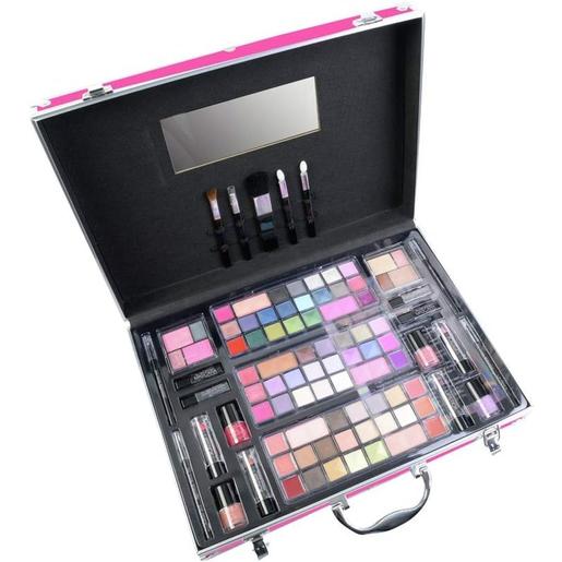 Markwins - Caixa de trem com kit completo de maquiagem profissional cor rosa