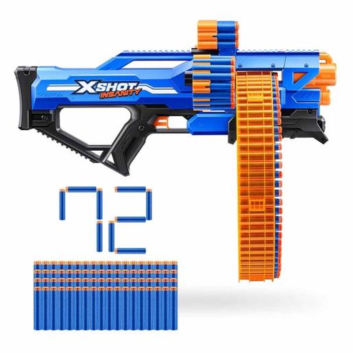 X-Shot - Lanzador Insanity Mad Mega Barrel (72 dardos)