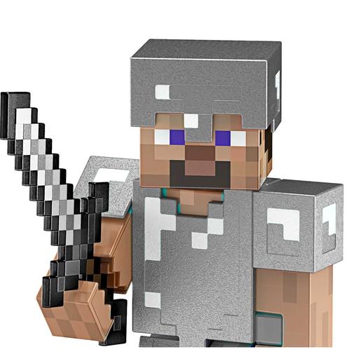 Minecraft - Figura colecionável Ação Steve Diamante Minecraft ㅤ