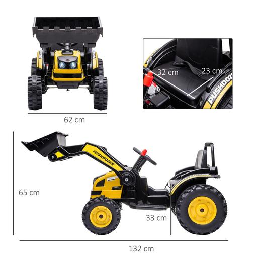 Homcom - Escavadora Trator Veículo de bateria Amarela