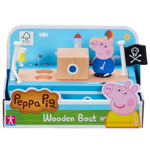Porquinha Peppa - Barco de madeira com figura