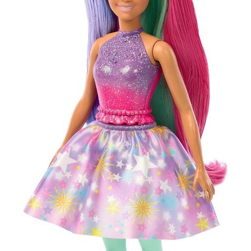 Mattel - Muñeca con pelo bicolor, look fantasía, mascota, peine y accesorios ㅤ