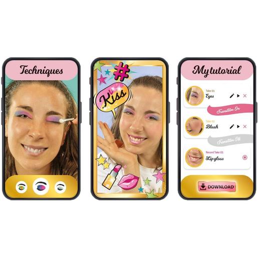 Clementoni - Estudo de maquiagem infantil multicolorida, conjunto de brinquedos para meninas
 ㅤ