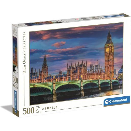 Clementoni - Puzzle 500 peças noturno do Parlamento de Londres ㅤ
