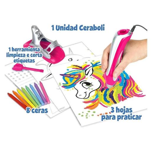 Crayola - Super Ceraboli Unicornio Neón, juego creativo de lápices de cera y dibujos en relieve ㅤ