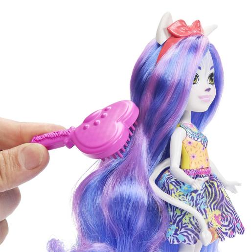 Mattel - Enchantimals - Muñeca con mascota cebra y accesorios para peinar Glam Party ㅤ