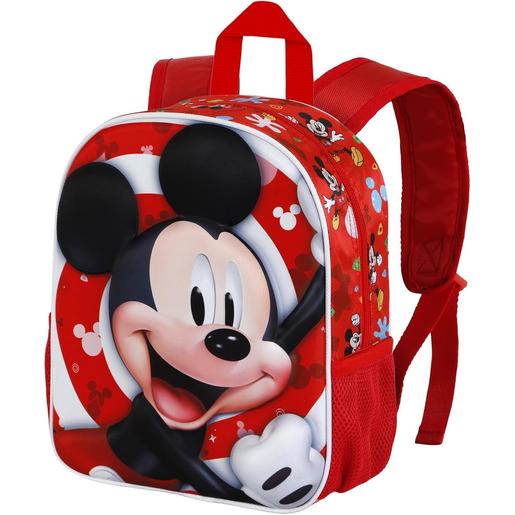 Mickey Mouse - Mochila Pré-escolar 3D Compacta Vermelha ㅤ