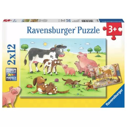 Ravensburger - Famílias animais - Puzzles 2x12 peças