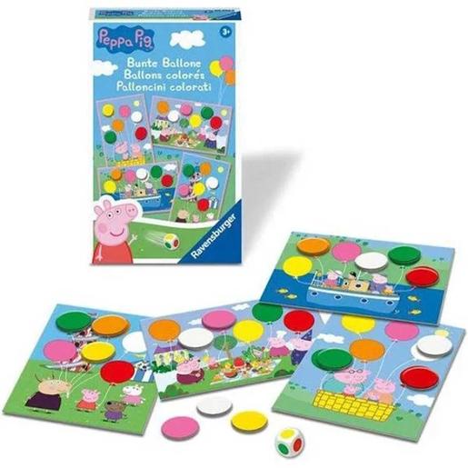 Ravensburger - Jogo de balões coloridos e mesa com personagens da Peppa Pig ㅤ