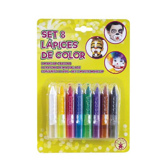 Set 8 lápis de cores para pintar caras