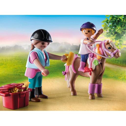 Playmobil - Playmobil Pacote Inicial de Construção e Cuidado com Cavalos ㅤ