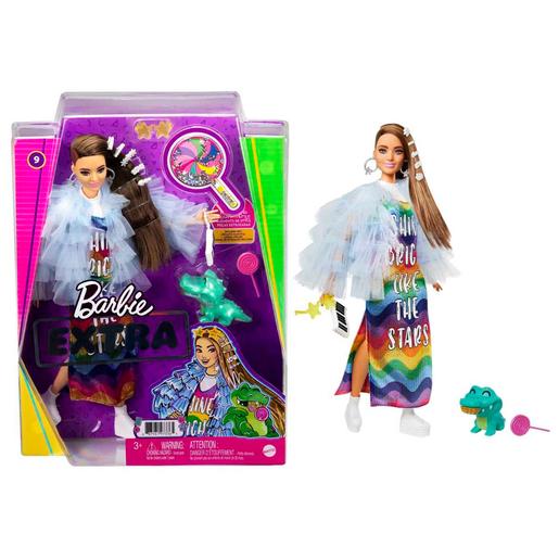 Barbie - Boneca Extra - Vestido arco-íris