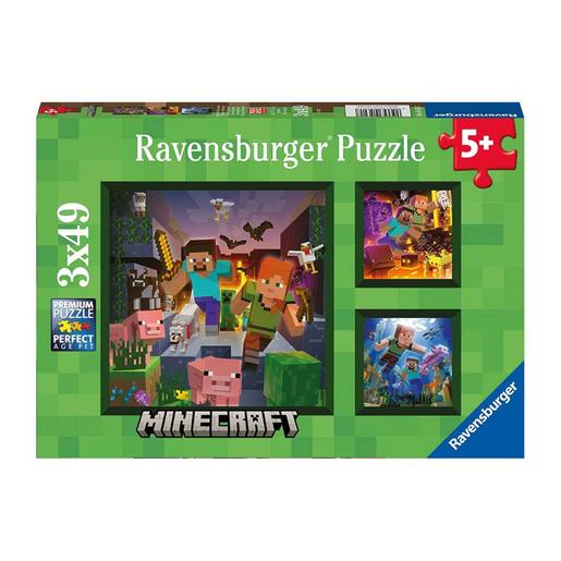 Ravensburger - Minecraft - Pack 3 puzzles 49 peças