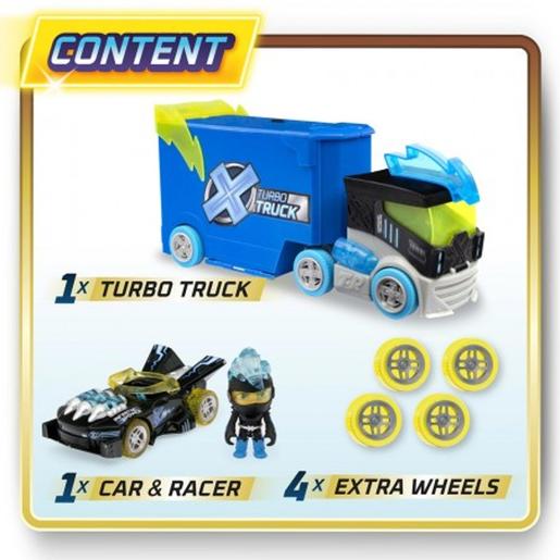 Magic Box - Turbo - Camião Turbo de X-Racer com piloto e veículo exclusivos ㅤ