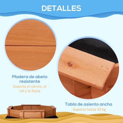 Outsunny - Caixa de Areia de Madeira para Crianças