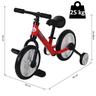 Homcom - Bicicleta com pedais e rodas removíveis vermelha