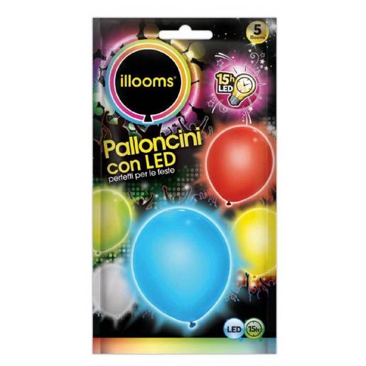 Pack de 5 balões LED (várias cores)